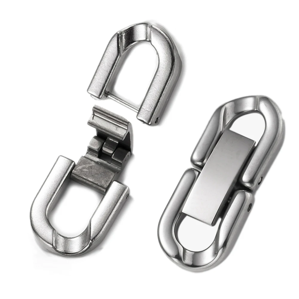 2pcs Stainless Steel Clasps Cuban Closure Chain Buckle Connectors For DIY Bracelet Necklace Jewelry Making Supplies Accessories