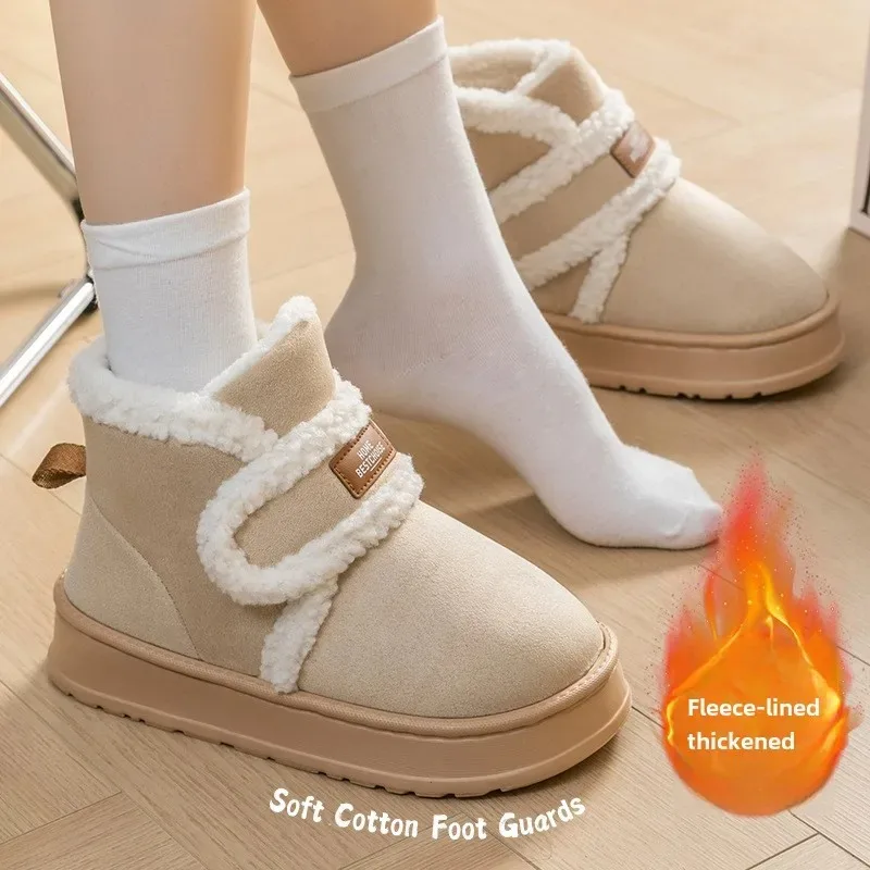 

Качественные женские зимние ботинки на платформе, модная плюшевая теплая зимняя обувь для женщин, высококачественные нескользящие водонепроницаемые хлопковые ботинки Botas Mujer