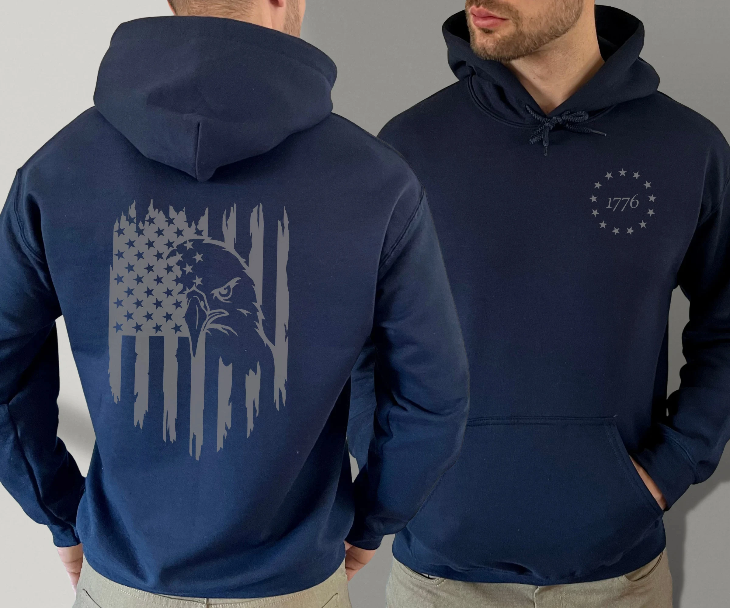 هوديي العلم الأمريكي الوطني، 1776 هوديي النسر العلم الأمريكي، سويت شيرت بيتسي روس 1776، هوديي مع العلم المتعثر على الظهر