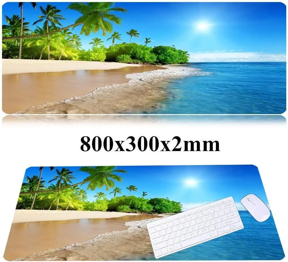 Beach View XL Gaming Mouse Pad – Non-Slip, Stitched Edges for Laptop, Keyboard & Mouse