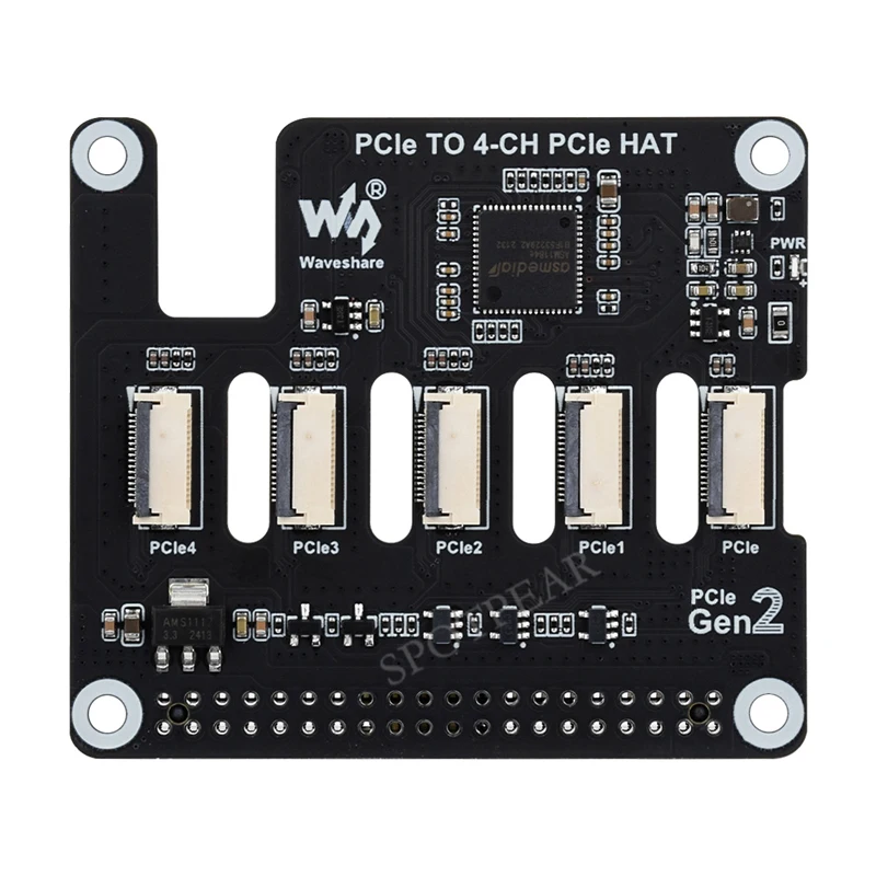 

Raspberry Pi 5 PCIe to 4-CH PCIe FFC HAT Board Pi5 4 канала могут стежить различные модули PCIe HAT