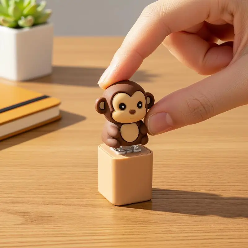 Animal Sound Fidget Clicker Mini Portable Push Button Noise Maker Keychain Sensory Stress Relief Toy for Long Trips Waiting Time