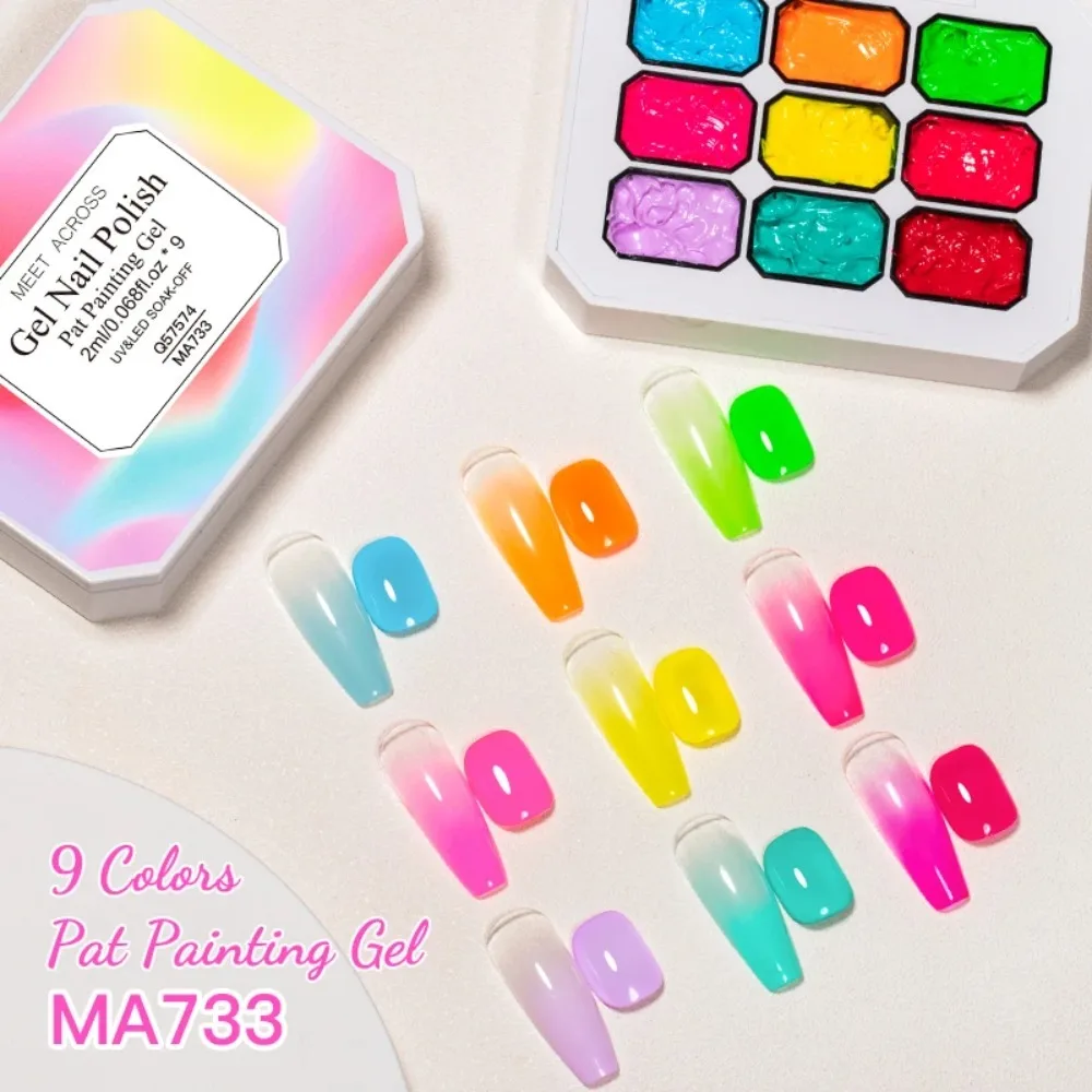 1-9Colors Candy Oil Painting 3D Sculpture Creative DIY Gel Soak Off Gel Nail Modeling Gel Carving Nail Texture Glue Soild  1pc image 3