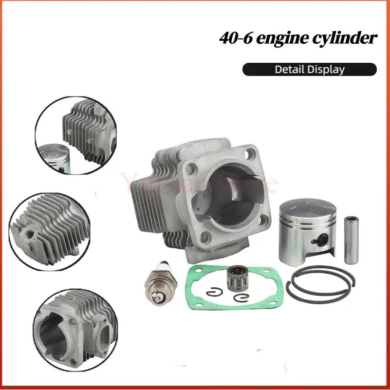 49CC (40-6) Motorzylinderkopf mit Kolbenbolzen Komplettset für 2-Takt Mini Dirt Bike ATV Quad Pocket Bike
