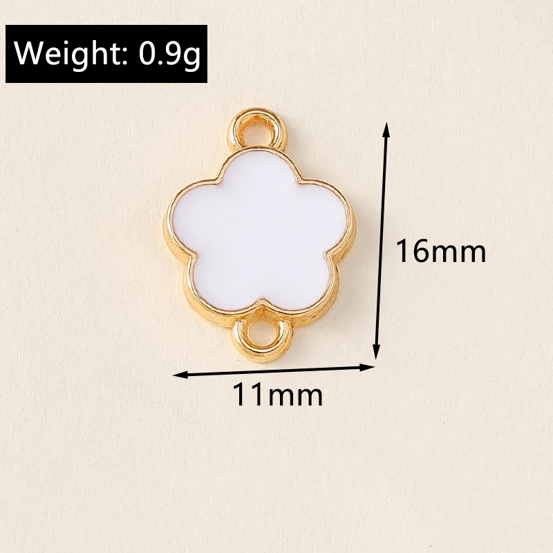 10 Stück niedliche, bunte Emaille-Blumen-Verbindungsstücke für die Schmuckherstellung, Armbänder, Halsketten, Ohrringe, DIY-Handarbeitszubehör – Detail 4