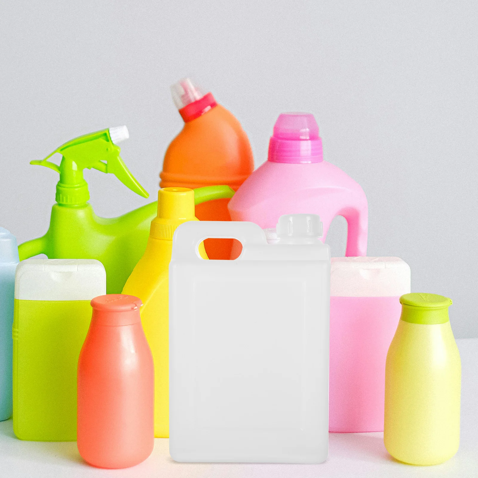 

Flat Bottle Packaging Bucket Chemical Container Water Jugs Plastic Bottles for Liquids Containers Oil Sample with Caps