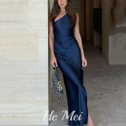 Elegant Prom Dress For Women Single Shoulder Formal Occasion Evening Gowns Simple Ankle Length Party Dresses فساتين السهرة