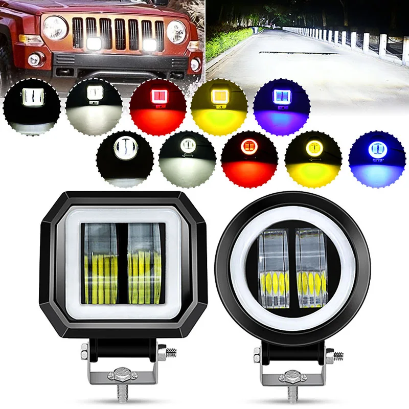 

20W Round LED Motorcycle Headlight Angel Eye Work Light 3INCH Spotlight For Off road Jeeps ATV SUV Motorcycle Fog Lamp Headlight