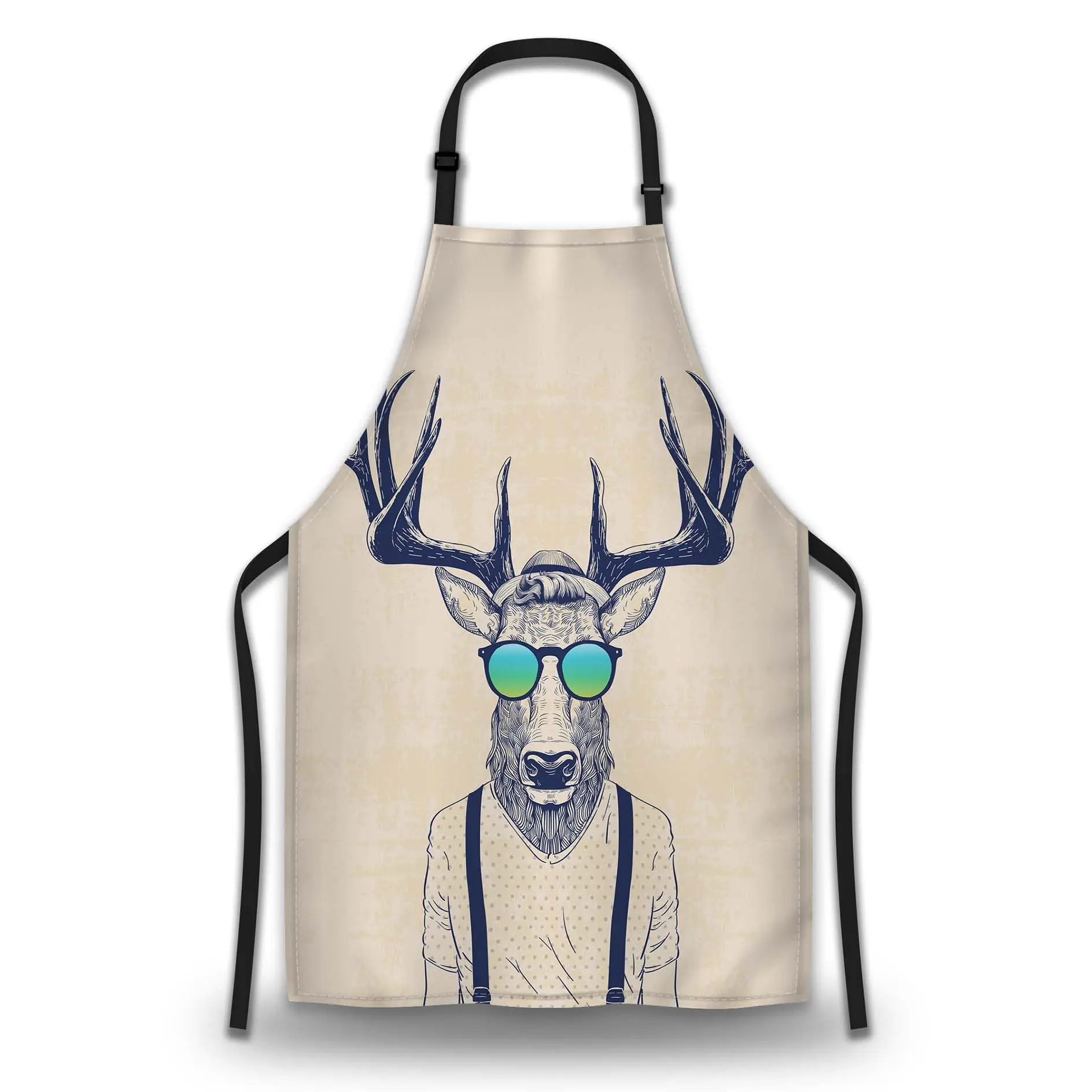 

Housewife Apron for Men Deer Fun Aprons for Women for Kitchen Cooking Restaurant Waterproof Apron