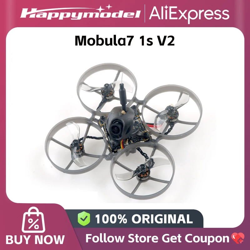 Happymodel Mobula7 Mobula 7 1S 75mm Micro FPV Whoop RC FPV Racing Drone with 5.8G 400mW VTX Caddx Ant RS0802