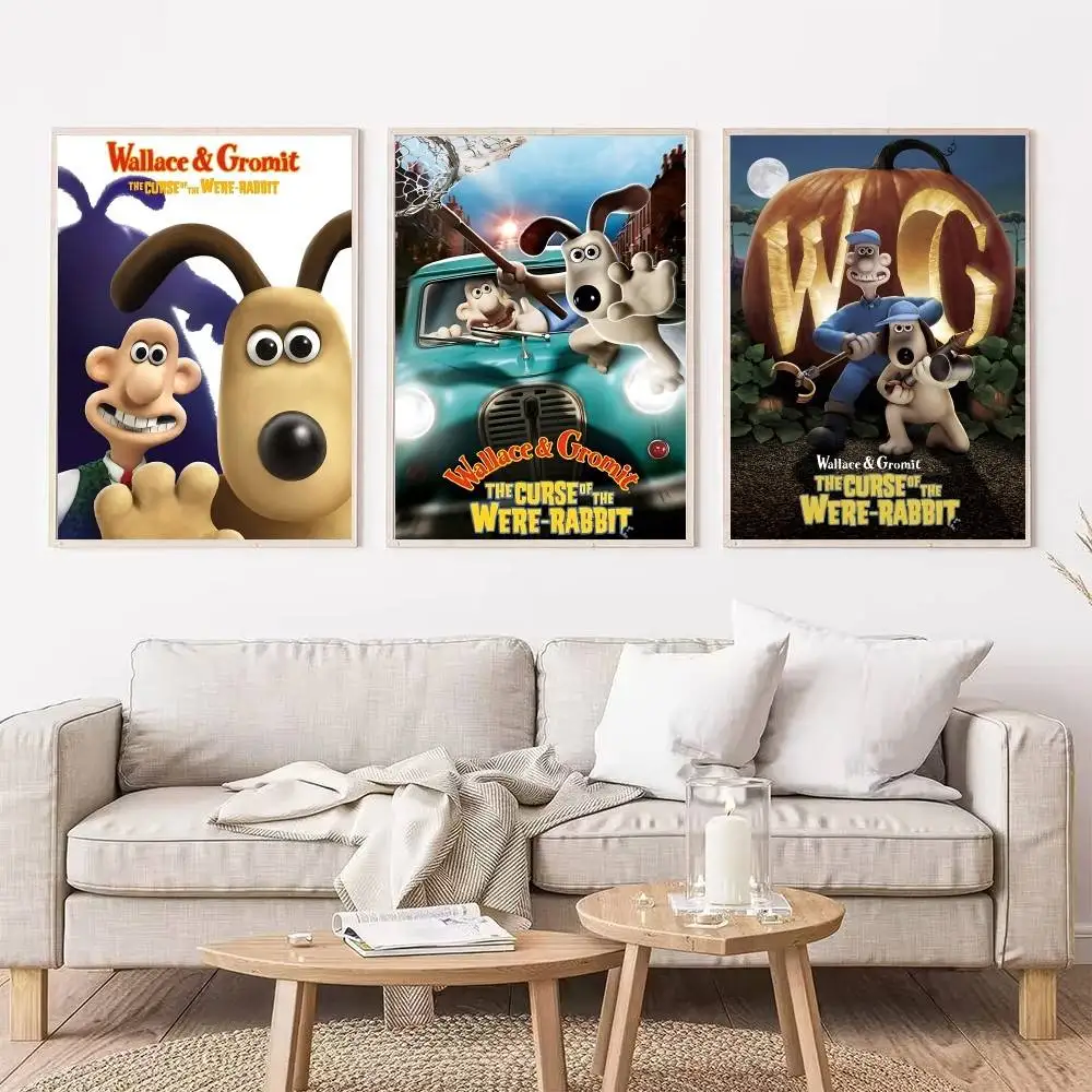 1 قطعة والاس و G-GromitS الكلب ذاتية اللصق ملصق فني ديكور اللوحة جدار ورق فني ديكور المنزل