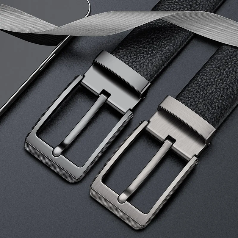 

Men's casual top-grain cowhide needle-buckle genuine leather belt, youth Korean-style versatile and simple belt, narrow belt