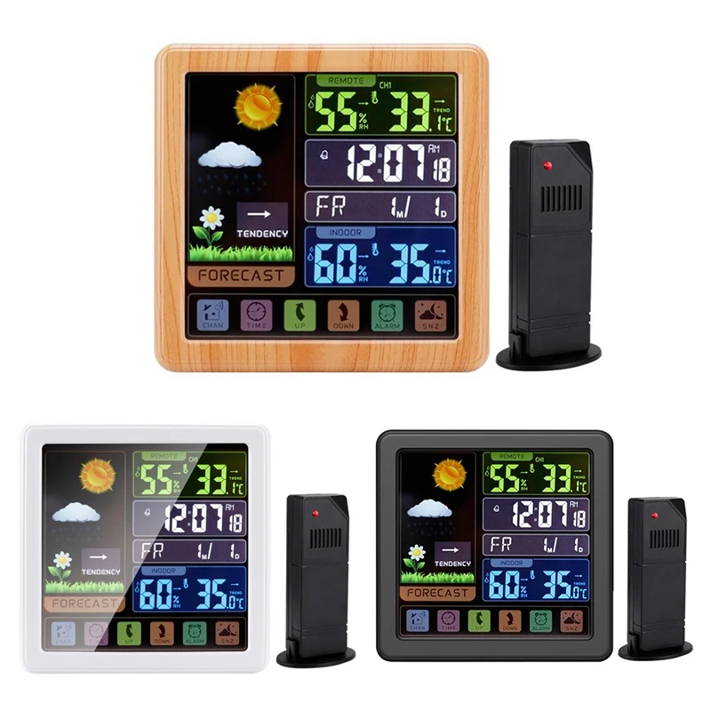 

Wireless Multi-Functional Color Screen Clock Home Contact Screen Thermometer And Hygrometer Alarm Clock