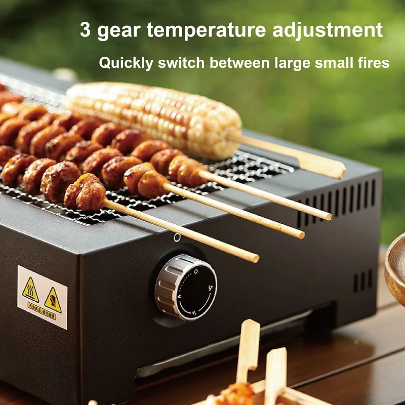 Réchaud électrique pour camping en plein air, gril domestique antiadhésif sans fumée, adapté au thé, 220V