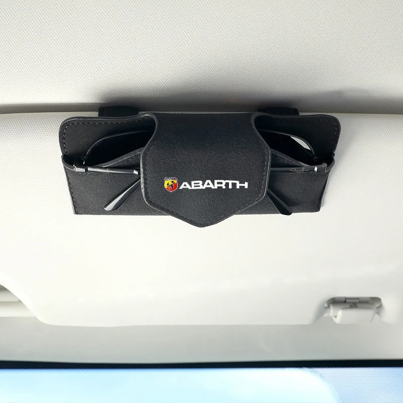 Sudue Car Sun Visor Glasses Box Sunglasses Clip Card Ticket Holder For Fiat Abarth 595 Abarth 500 Abarth 124 Spider Accessories