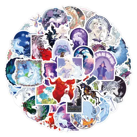 60PCS The Last Unicorn Stickers Graffiti Stickers DIY Diary Phone Case Handmade Scrapbook Aesthetic Stickers