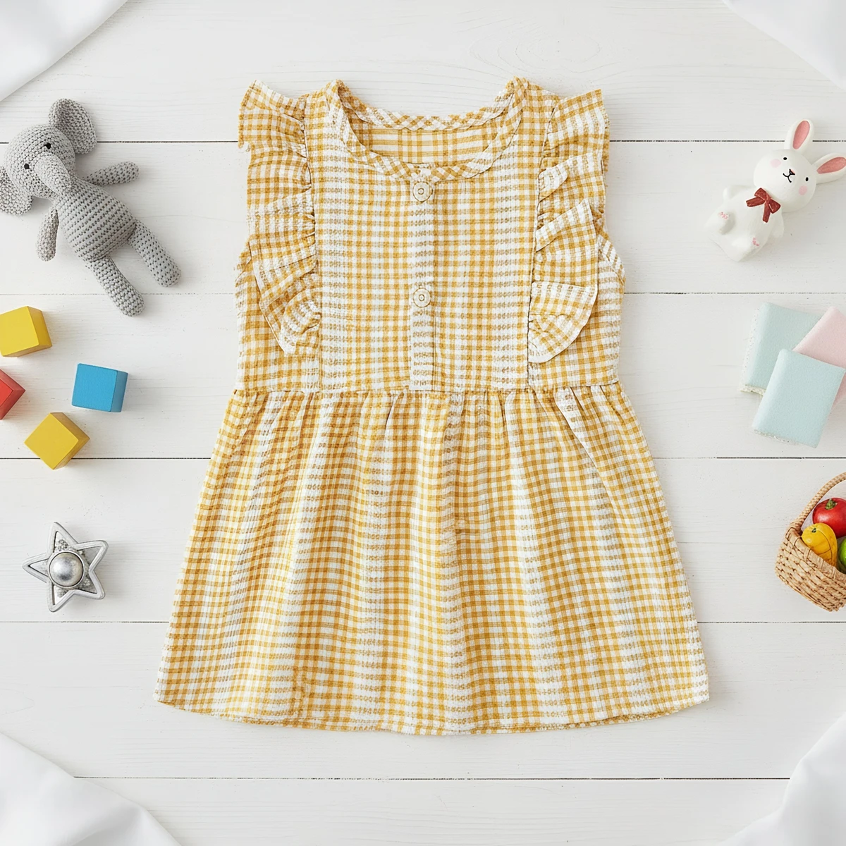 

Sanlutoz Korean Style Cute Princess Baby Girls Dress Fashionable Sleeveless Kids Clothing Lovely
