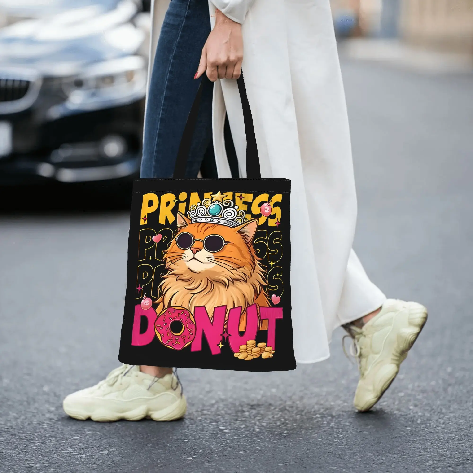 Donut Dungeon Crawler Carl canvas tote bag,  casual style for daily shopping