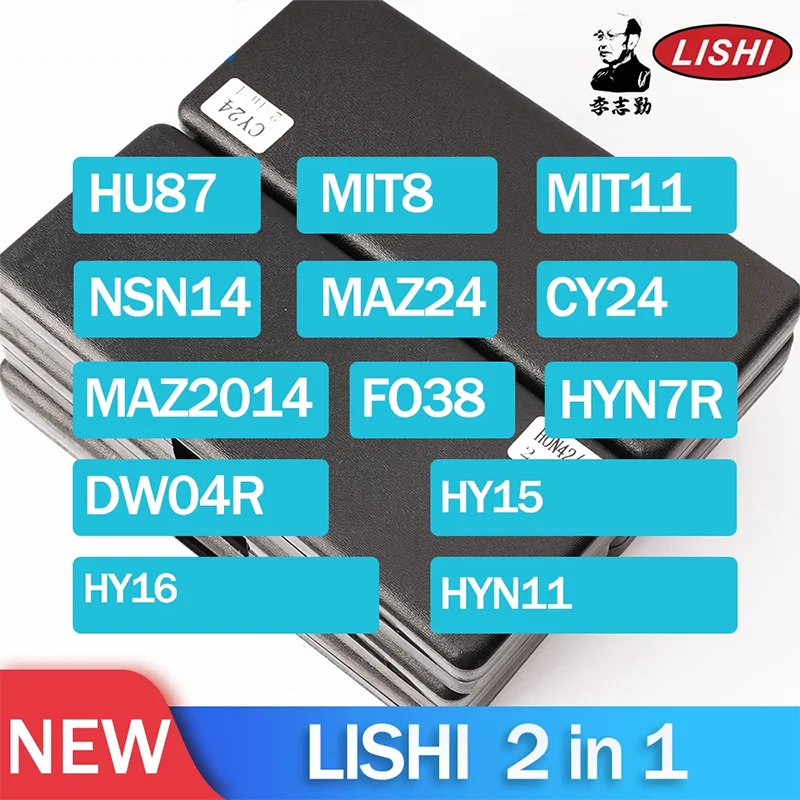 Lishi 2 IN 1 HU87 MAZ2014 DW04R NSN14 MIT11 CY24 MAZ24 MIT8 HYN7R FO38 HY16 HY15 HU49  locksmith tools
