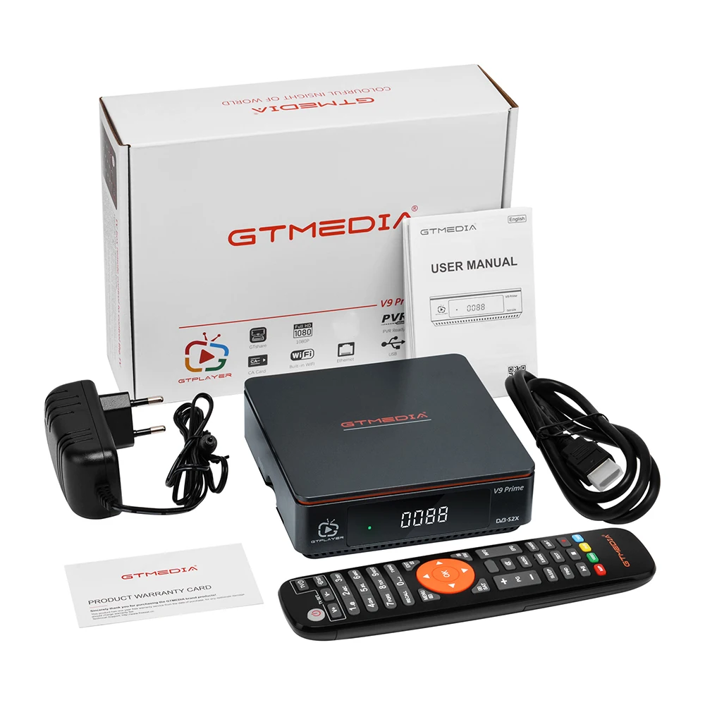 GTmedia V9 Prime DVB-S2X Satellite Receiver Built-in WiFi HEVC Support CA Card Full HD 1080P PVR Ready TV Receiver