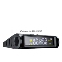 Universal Car TPMS Tyre Wireless Tire Pressure Monitoring System Solar Power Clock LCD Display Auto Security Alarm Systems