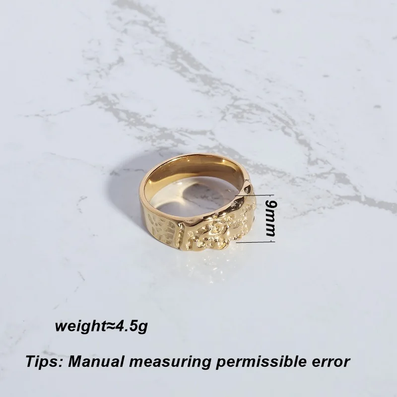 KITEAL couple gift Gold color size 6 7 8 Gentlewoman Knuckle Rings Irregular texture ring men ring Charming Jewelry Accessories