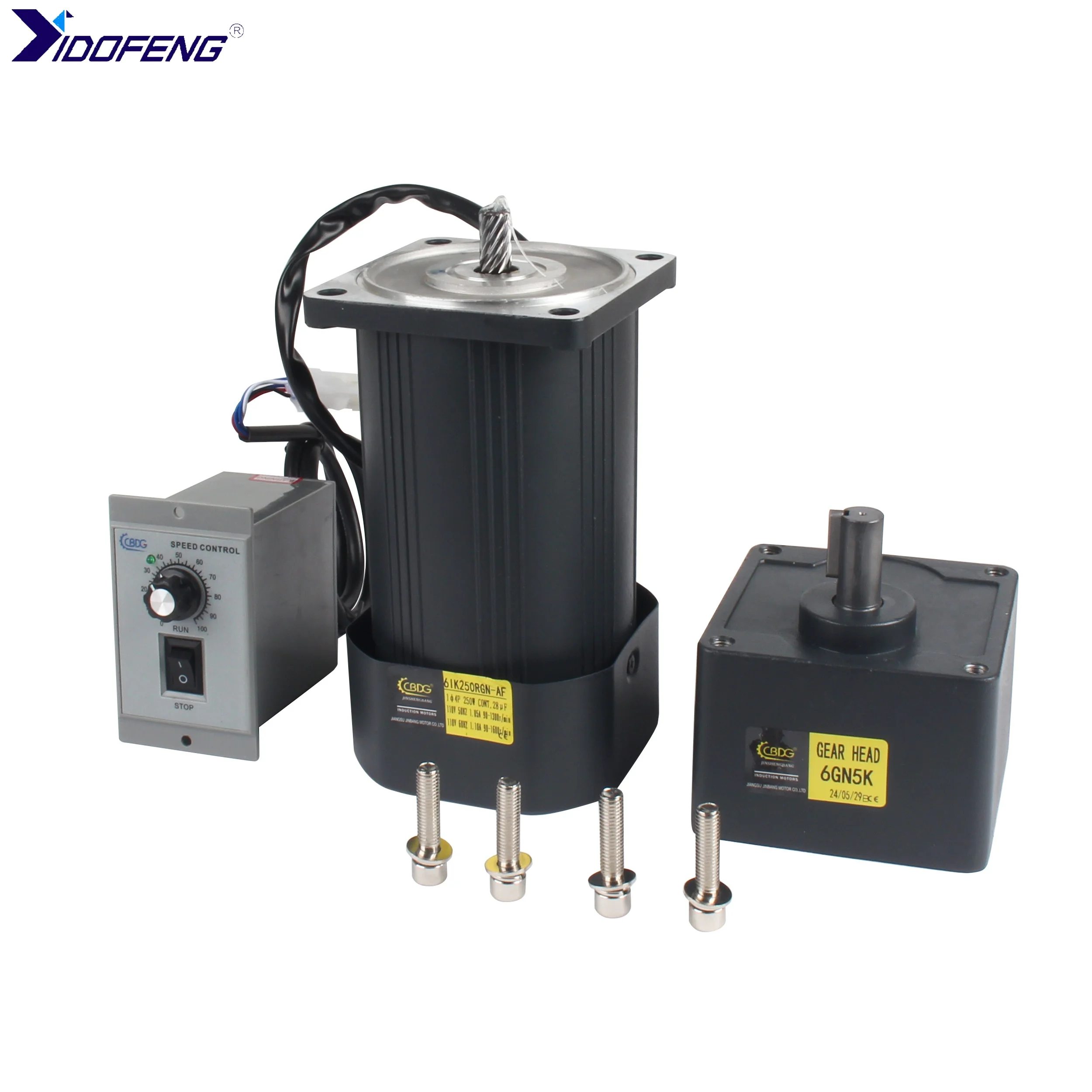 

250W 110VAC Single Phase Adjustable Micro Asynchronous Gear Motor + 5k/10k Reduce Box + Speed Controller