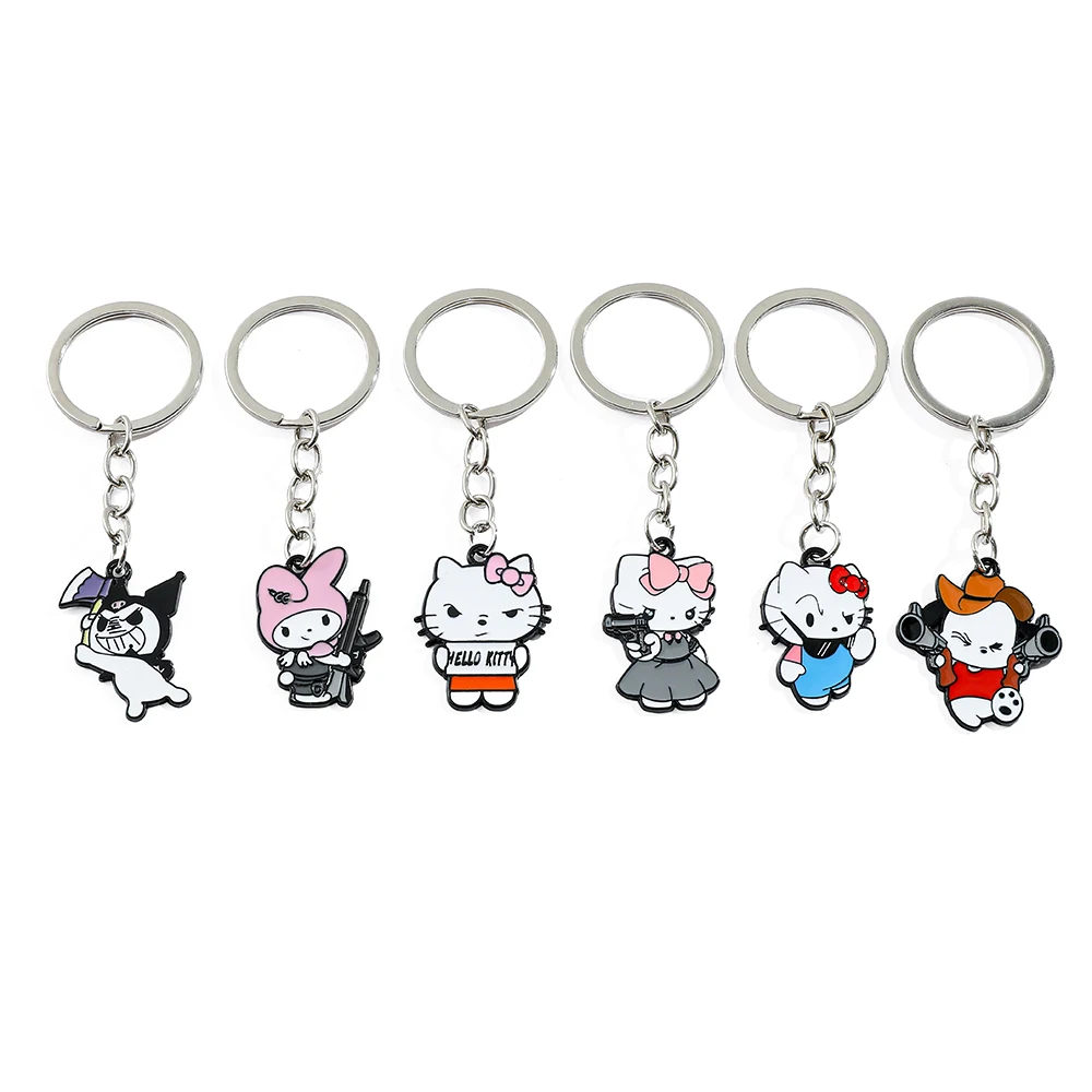 

Kuromi Y2K Key Ring Halloween Kawaii Anime Bag Charm Punk Rock Car Keyring Cute Cartoon Accessory for Kids Perfect Gift for Fans