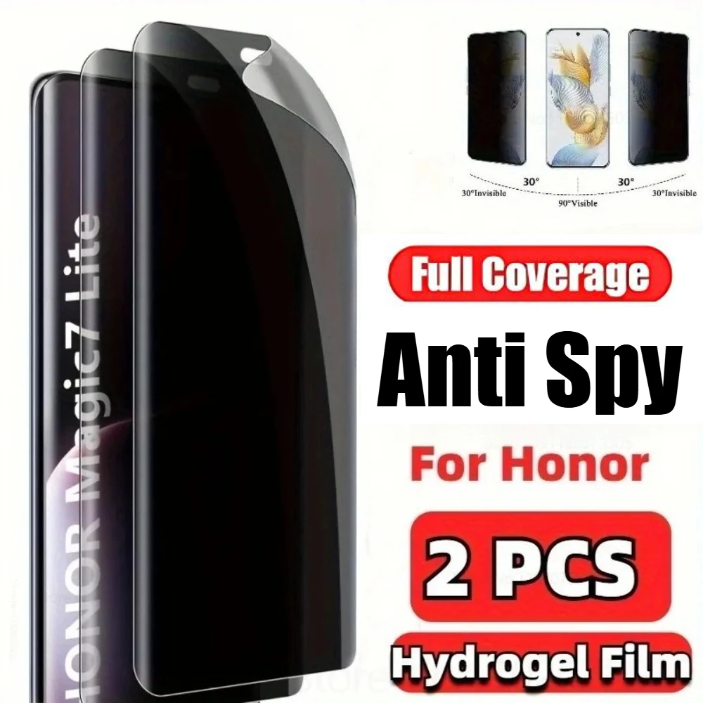 2Pcs Privacy Hydrogel Film for Honor Magic 7 6 5 Pro Lite X9c X9A Screen Protector for Honor 400 300 200 Pro 400 Lite FuLL Cover
