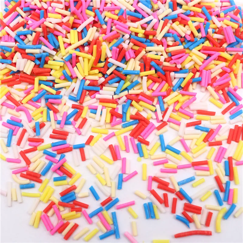 2-10mm Long Polymer Soft Clay Cylindrical Candy Sprinkles for Delicious Cake Decoration DIY Crafts Nail Art Filler Accessories