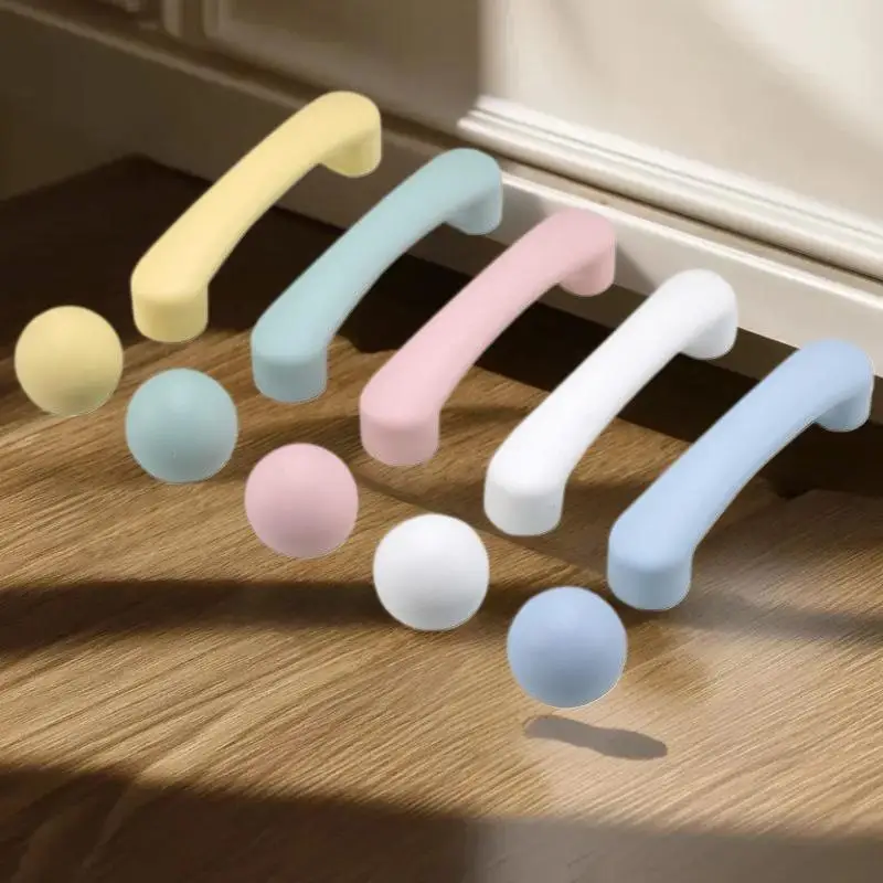 الشمال نمط السيراميك الأطفال مقابض للخزانة معكرون الملونة مقابض أدراج مستديرة وتسحب مقابض أثاث الأطفال #6
