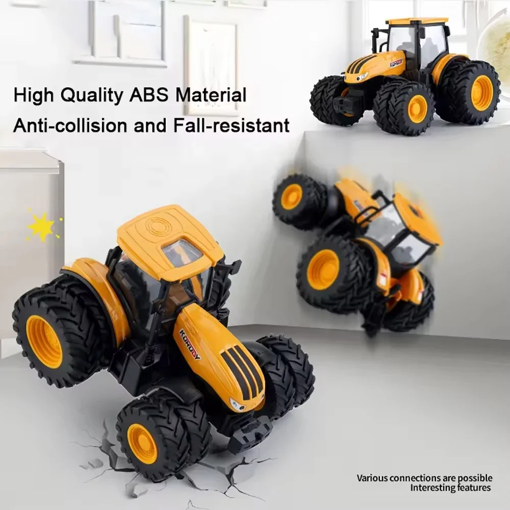 Scene Simulation Farmer Truck Toys for Boys 1/24 Inertia Farmer\'s Combined Soil Preparation Vehicle For Kids Toy Children\'s Days