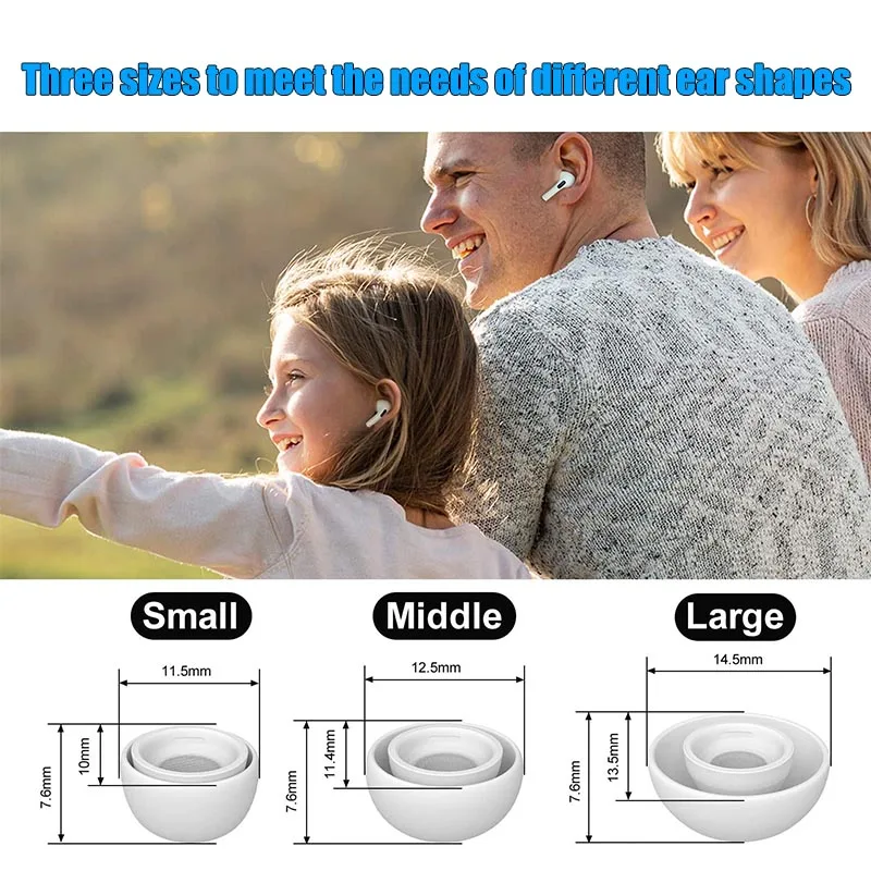 Original Silicone Earphone Ear Cushion For Airpods Pro Ear Tips Replacement Earbud Tips Earplug Cover Small Medium Large