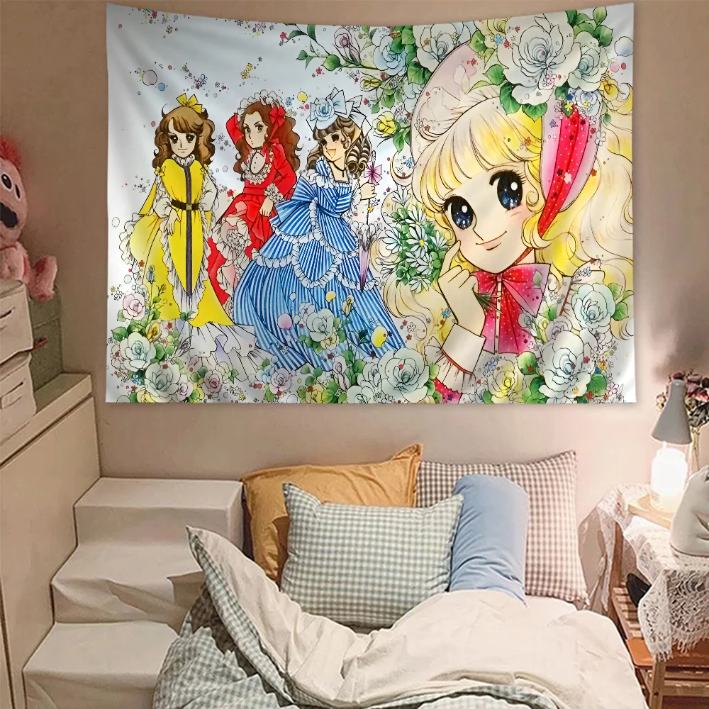 Candy Candy Anime Classic Movie Printed Large Wall Tapestry Hanging Tarot Hippie Wall Rugs Dorm Cheap Hippie Wall Hanging