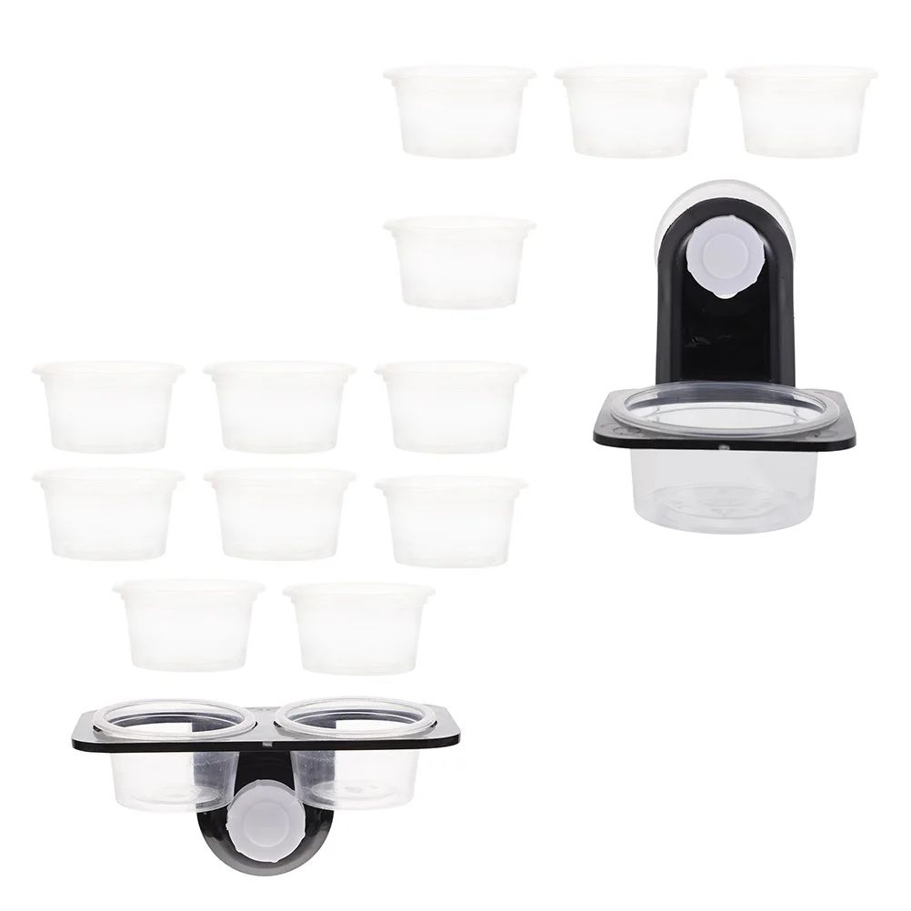 

2 set Plastic Reptile Feeding Bowl 6Cm Water Dish For Gecko Lizard Turtle Suction Cup Pet Supply Reptile Water Dispenser