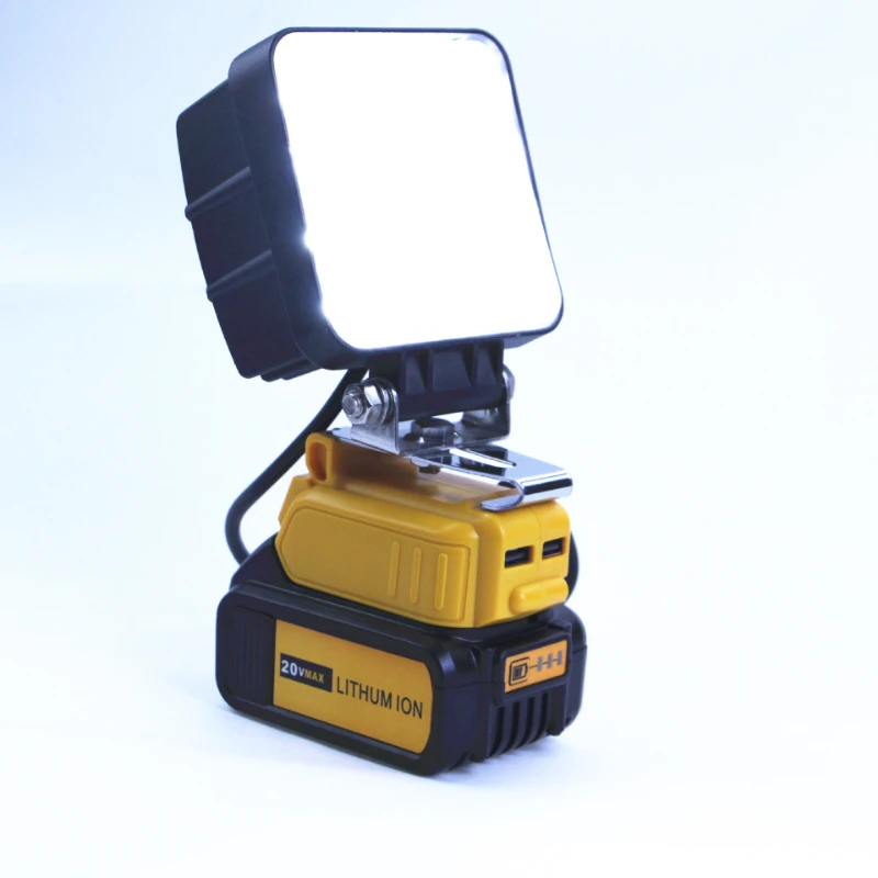 ZWINCKY Dual USB and LED Display Converter Adapter with 12V 5A DC Interface and Clip For DEWALT 18V 20V Li-Ion Battery