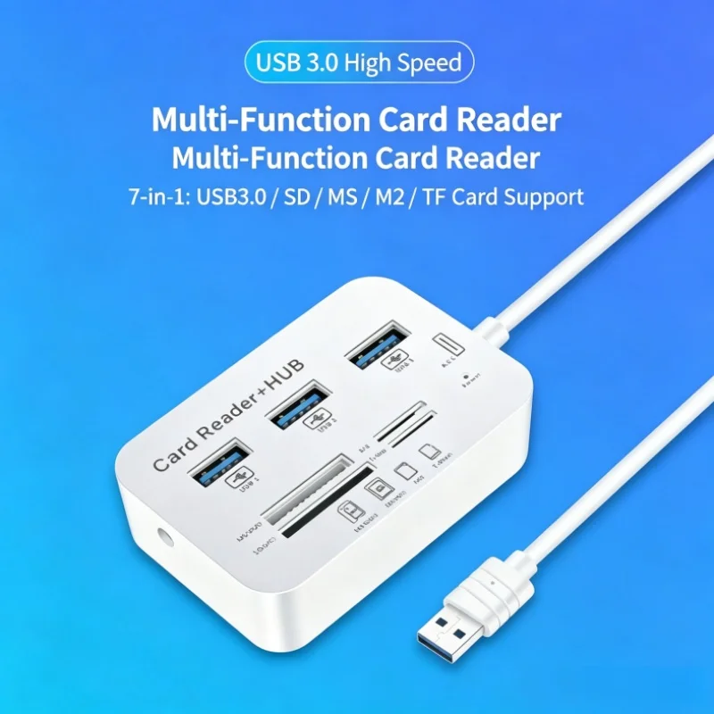 Universal Multi-Card Reader USB3.0 High-Speed Type-C for Phones Laptops Dual Use TF/SD Memory Card Storage Converter for MS/M2 C