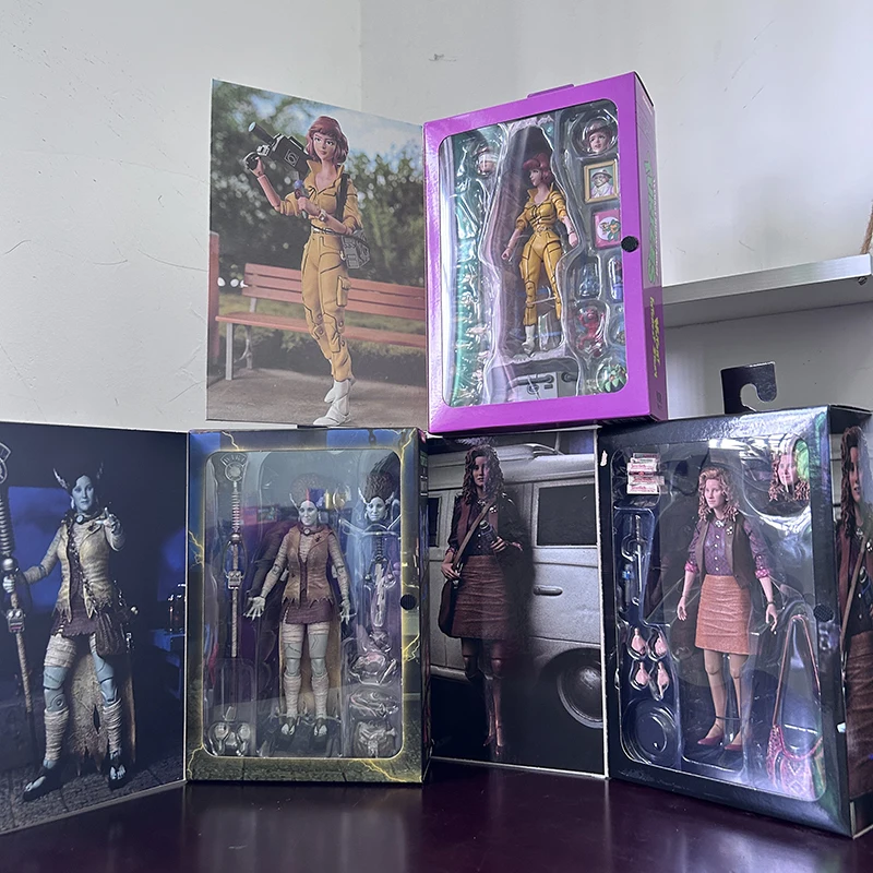 Neca-Action Figure Brinquedos Roupas Amarelas, Repórter Feminina, Figura, Michelangelo, Múmia, Raphael, Frankenstein, April O'Ross, Repórter 2.0