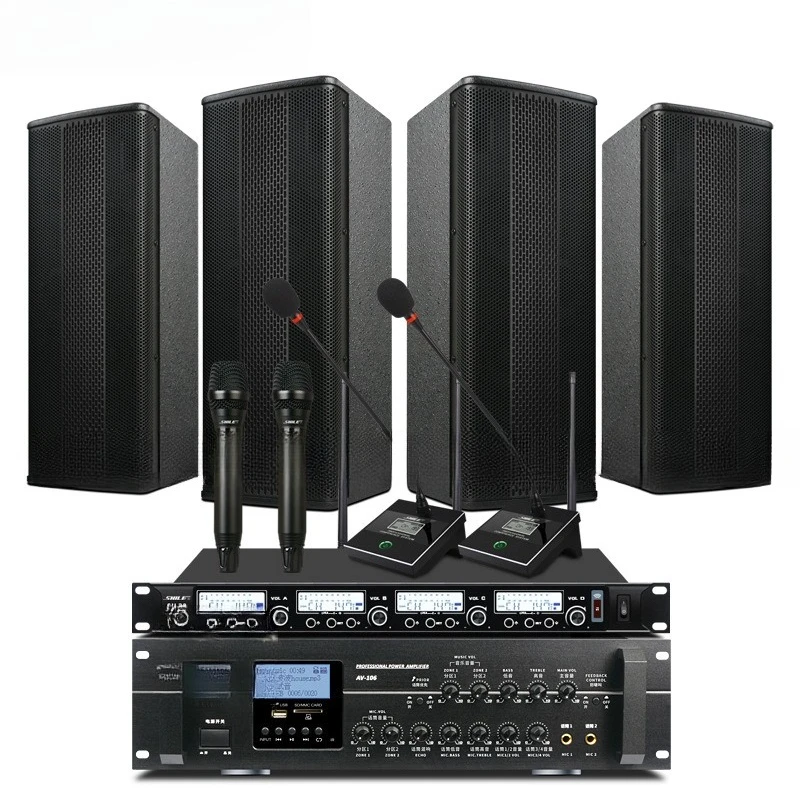 

AV106 + BX404 + SH20 power amplifier speaker wireless microphone combination