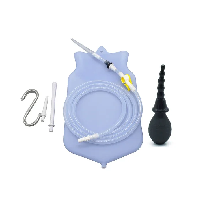 شحن سريع مجموعة حقيبة حقنة شرجية من السيليكون أو مجموعة حقيبة حقنة شرجية ، مجموعة حقنة شرجية محمولة الشركة المصنعة لجهاز ري القولون