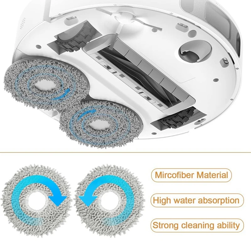 لـ Dreame L10S Ultra/ L10 Ultra/ L10S Pro، قطع غيار لفرشاة Xiaomi X10 Plus الجانبية الرئيسية ومرشحات Hepa وسادات الممسحة