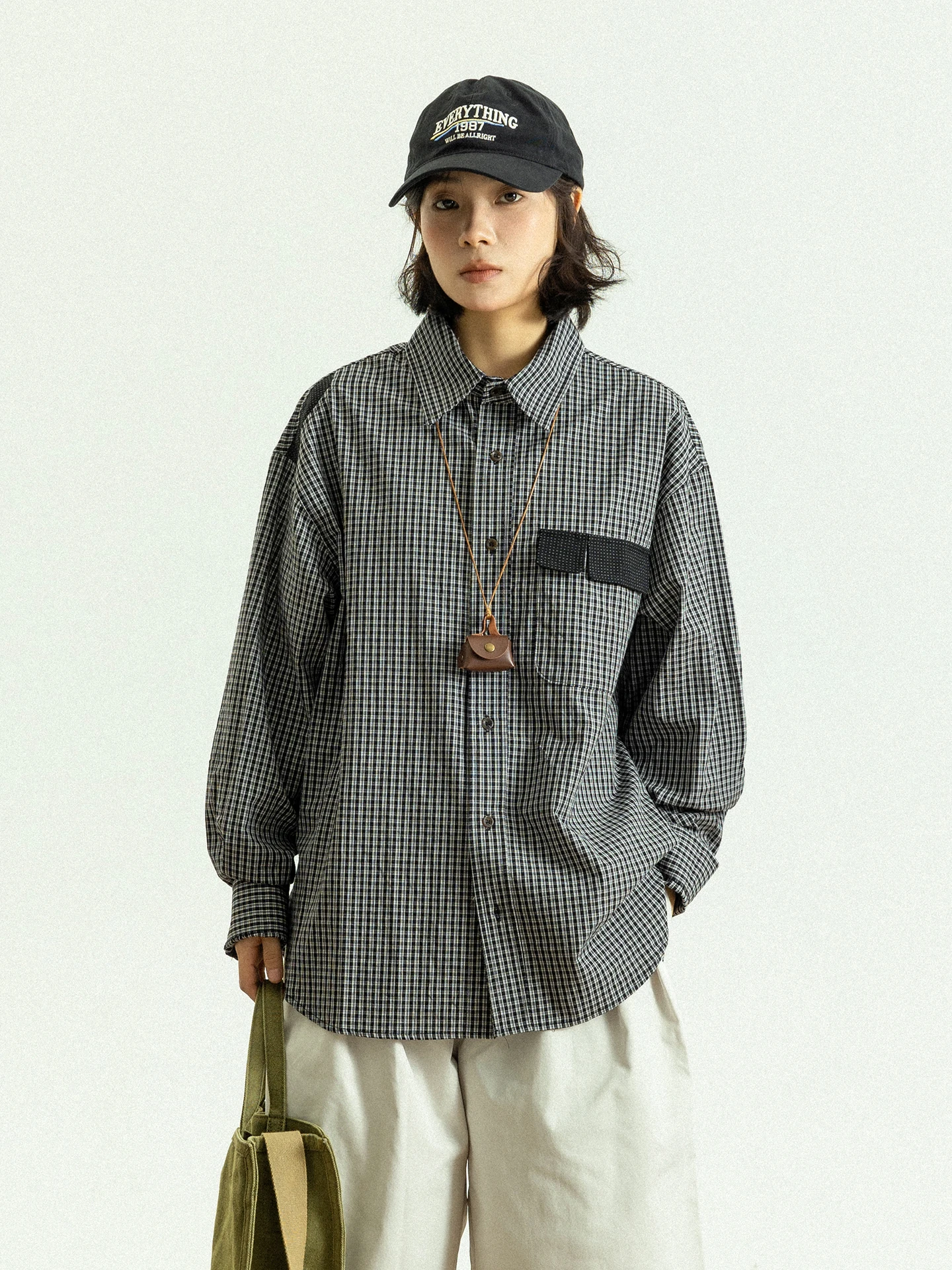 

GoodNorth Retro Plaid Loose Men Women Shirt Lazy Feel Cotton Long Sleeve Button up Classic Fit Japanese Style Shirt