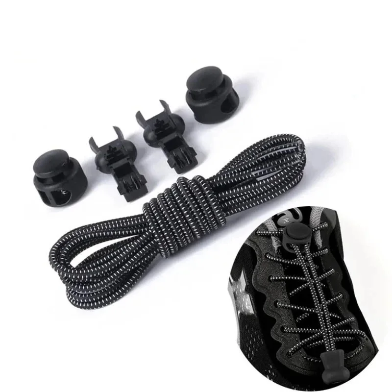 1/3Pairs Shoelaces for Sneaker Elastic No Tie Shoe Laces Stretching Lock Lazy Laces Quick Rubber Shoelace Round Shoestrings