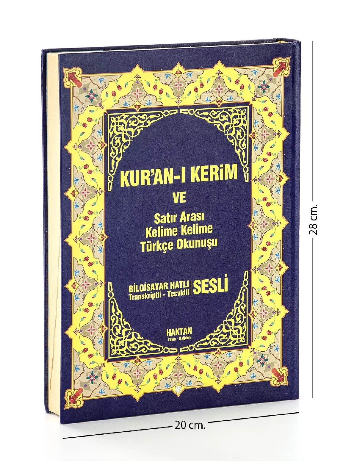 Quran and Cross-Line Word-to-Word Turkish Pronunciation - Word Meal - Lectern Sized - Haktan Publication