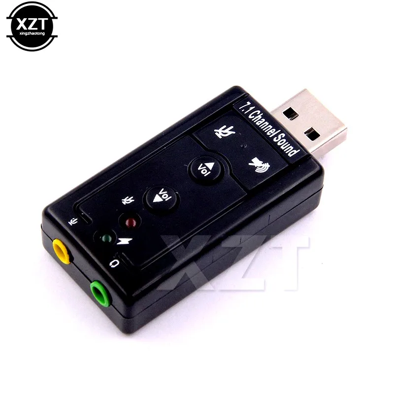 New Virtual 7.1 Channel Sound Card External USB 2.0 Audio Mic Speaker Adapter Microphone Stereo 3.5mm Jack Headset Sound Card