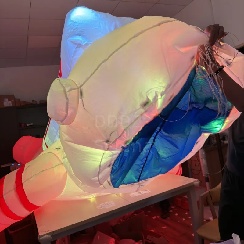 LED Astronaut 4M Soft Inflatable Pendant show kite spaceman ripstop nylon fabric with round corner LED in supper high bright