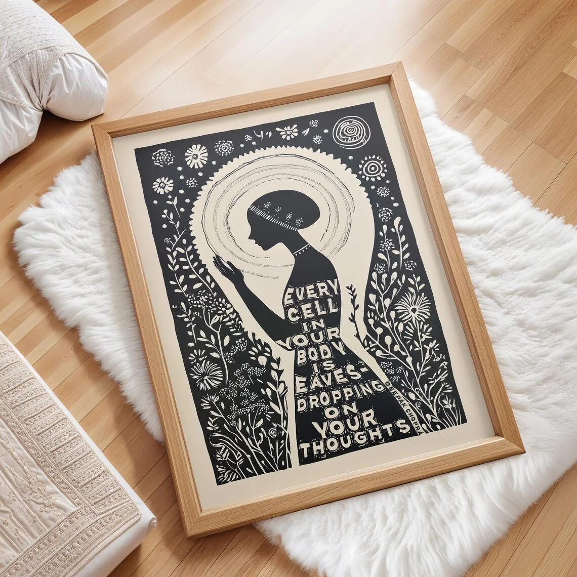 Mindfulness Wall Decor, Feminist Art Print, Wellness Art, Positive Energy Poster, Spiritual Healing Gift, Meditation Room Art, S
