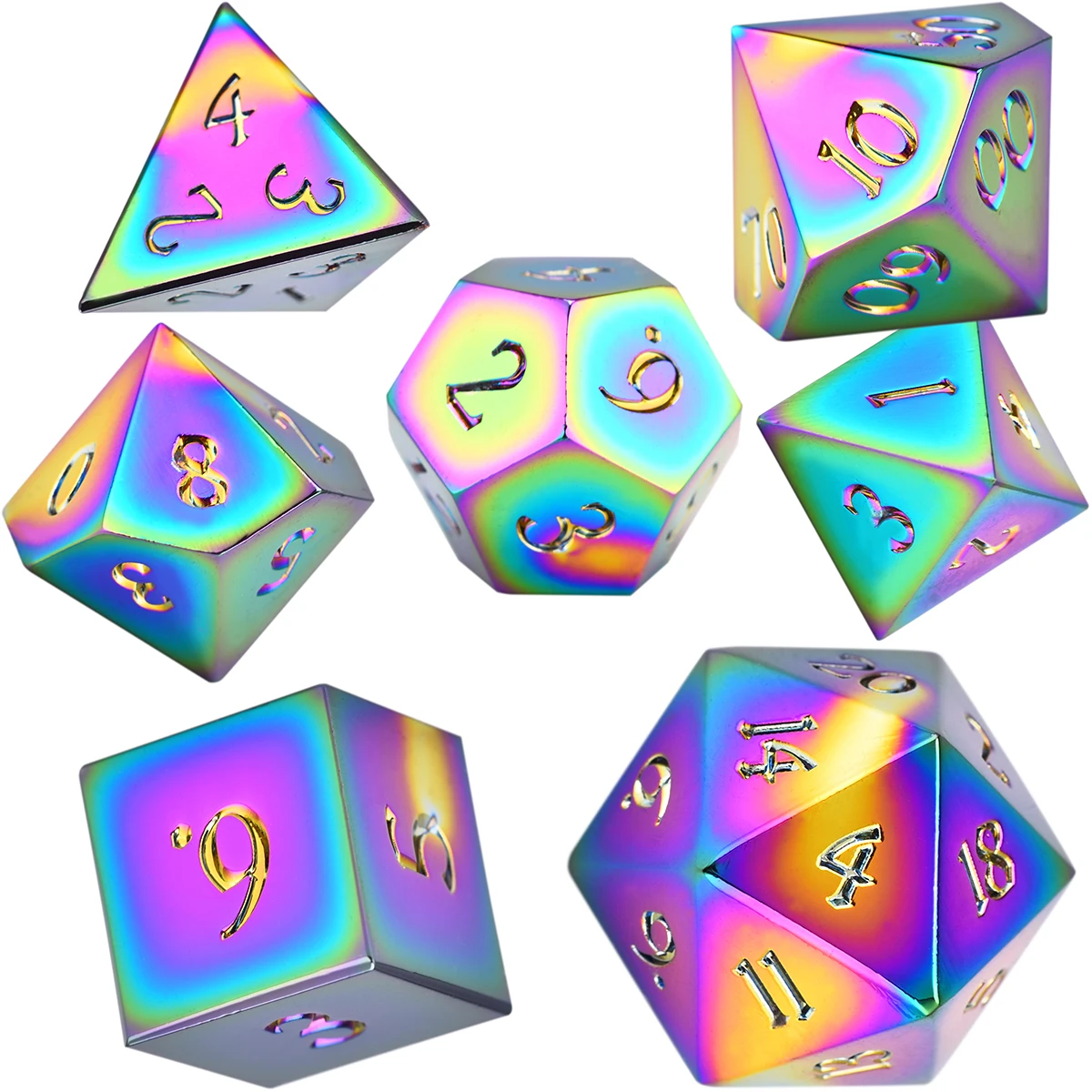 Polyhedral DND Metal Dice Set for TRPGs