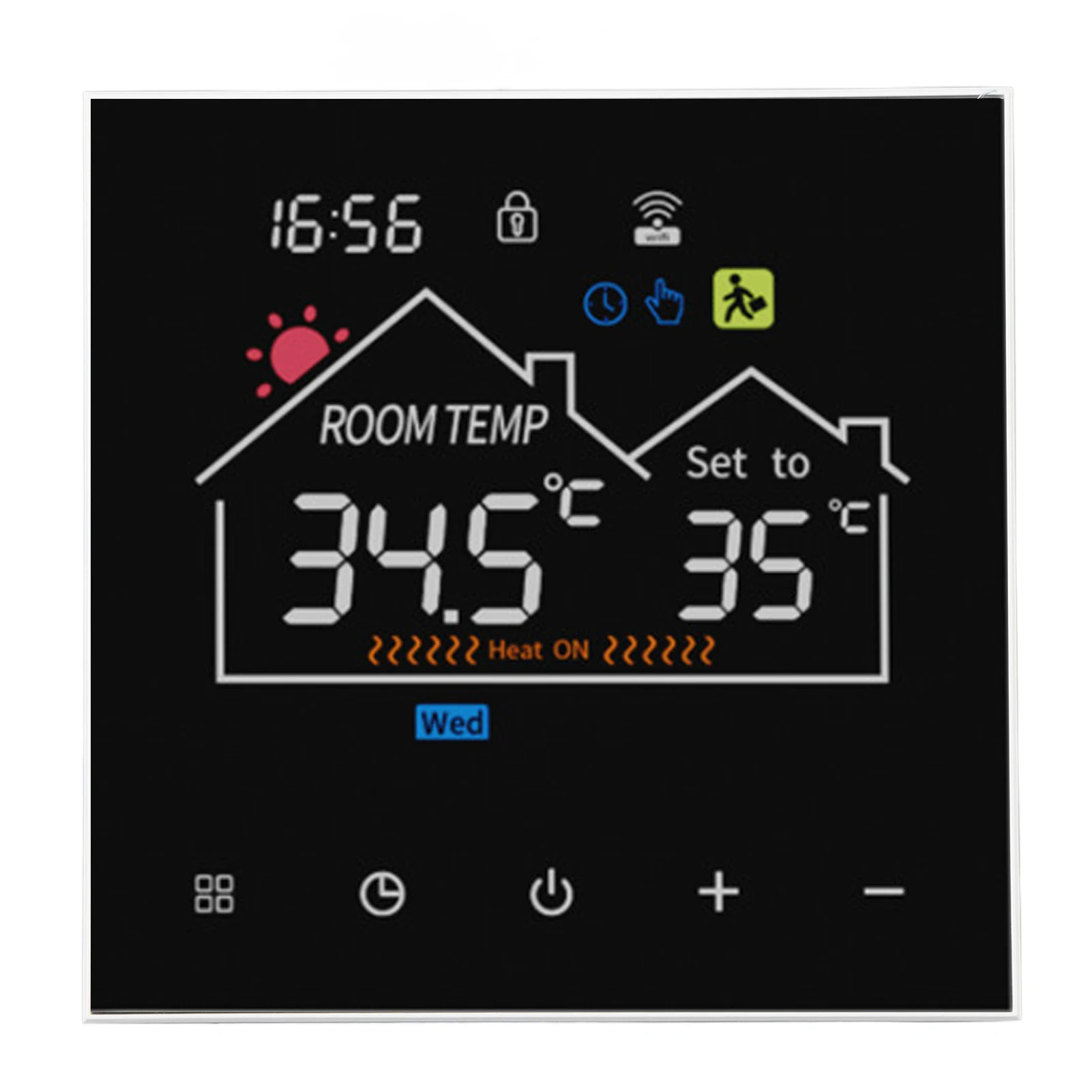 Digital Thermostat Programmable Thermostat Multi-Scenario Application Touchscreen Smart Thermostat IP20 Protection Level