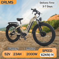 ORLMS MN-6 Dual Motor Electric Bicycle 2000W Motor 52V23AH Lithium Battery City Snow Road E-Bike 26Inch Tire Adult Electric Bike